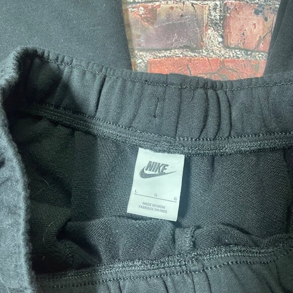 Nike Womens Jogger Pants Size L Black Fleece Pull On Drawstring Activewear - Picture 4 of 7